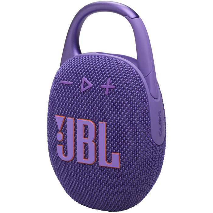 JBL Clip 5 Altavoz Bluetooth Portátil, 7W, IP67 Resistente al Agua y Polvo, 12h Autonomía, Sonido JBL Pro, Color Púrpura